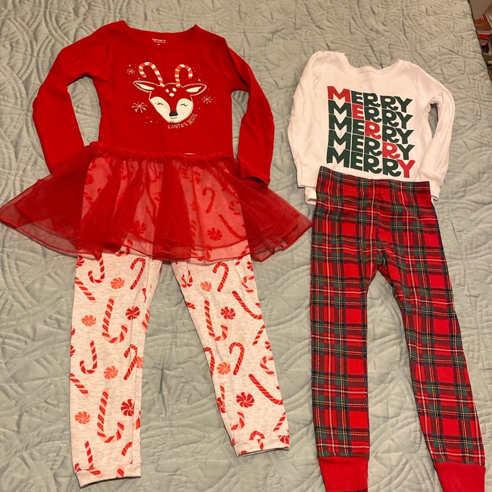 2 pairs Christmas pjs 4T